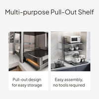 Microwave Oven Rack with Pull-Out Drawer, Carbon Steel