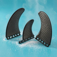 3 Pieces Matte Surfing Fins with Honeycomb Pattern Ultralight Thruster Fins Controlled Surfboard Fin Low-Profile for Surfers