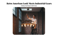 Retro Gear Pendant Light Nostalgic American Design Loft Lamp Adjustable Chain Vintage Caged Wall Sconce for Designers, Restaurant, Clothing Store