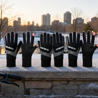 Winter Cycling Gloves with Flip-Top Fingerless Design, Touchscreen Compatible, Waterproof & Warm for Motorcycle and Outdoor Sports