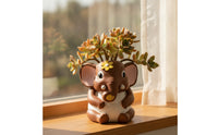 Elephant Planter Cute Planter Figurine Cartoon Pot Hug for Collectors, Desk