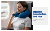 Viscoelastic Foam U-Shaped Neck Pillow, Ergonomic Support, Portable for Travel, Office Nap, Home, Elderly, Multiple Colors