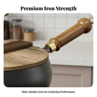 Hand Hammered Iron Wok Nonstick Surface Traditional Chinese Wok Small Iron Frying Pan Even Heat Distribution Sturdy Duty