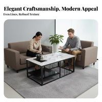 Minimalist design Sofa and Coffee Table Set Modern Design Sectional Sofa with Armchair Business Grade Office Furniture space-saving for Clients, Guests, Adults, Reception Area, Waiting Room, Lobby