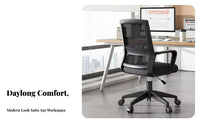 Height Adjustable Mesh Back Swivel Chair Effortless Rolling Casters Office Furniture Ergonomic Design Seating Solution Padded Seat Cushion for Students, Gamers, Conference Room, Bedroom, Gaming Setup
