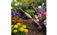 Stainless Steel 2-in-1 Garden Hoe and Cultivator Wood-Grain Handle Garden Hoe Rake Handheld Hand Cultivator Rake
