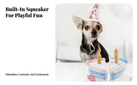 Built-in Squeaker Birthday Cake Dog Toy Soft Birthday Cake Toy for Puppy Owners, Daily Playtime, Indoor Play, Home