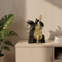 Musician Sculpture Black and Gold Music Figurine Exceptional Music Statue for Office Desk