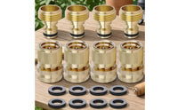 4 Pair Garden Hose Quick Connector Garden Hose Quick Connect Knurled for Lawn, Patio
