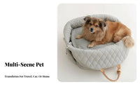 Waterproof 2-in-1 Pet Travel Bed Lightweight Portable Dog Car Seat Multiple Carry Options for Travelers, Vet Visits, Outings, Home