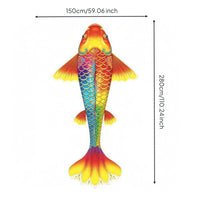 Colorful Koi Fish Kite Flowing Tail Koi Kite Bright Colors Wind Flyer for Outdoor, Beach, Park