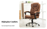 Height Adjustable High-Back Reclining Chair with Footrest Thick Padding Luxuriously Soft Reclining Chair with Footrest Padded Armrests Swivel Seat Ergonomic Design for Executives, Work-from-Home Workers, Students, Relaxing, Study Room, Gaming