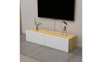 TV Cabinet with Doors Contemporary Television Stand Floor-Standing TV Stand for Living Room, Small Apartments