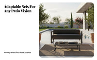 Minimalist Design Box-Frame Sofa Weather-Resistant Outdoor Furniture Modern Design Patio Set Long-Lasting Construction for Hotel Owners, Homeowners, Entertainers, Garden, Terrace, Balcony, Backyard