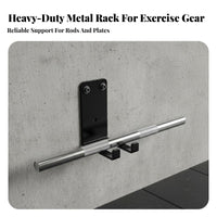 Space-Saving Barbell and Plate Storage Rack Sturdy Steel Construction Barbell and Plate Wall Hanger Modular Design Wall Mounted Weight Storage Rack for Fitness Studio
