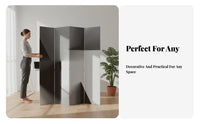 Mobile Foldable Panel Partition Modern Design 4-Panel Folding Divider Freestanding Privacy Screen Portable for Homeowners, Office Workers, Living Room, Expansive-Plan Areas, Studio Apartments, Classroom