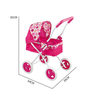 Realistic Design Doll Stroller Child Safe Foldable Doll Stroller Lightweight Toy Pram Long-Lasting Construction for Girls, Toddlers