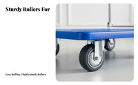 Quiet Wheels Foldable Push Trolley Easy Storage Collapsible Dolly Lightweight Platform Truck Multi-Purpose for Delivery Personnel, Warehouse Workers, Garage, Workshop, Shopping, Loading Dock