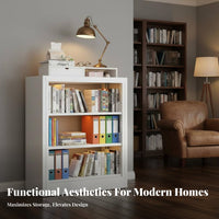 Sturdy and Long-Lasting Multi-Layer Bookshelf Versatile Design Freestanding Book Rack Heavy-Duty Bookcase Space-Saving for Students, Homeowners, Office Workers, children's Room, Study, Bedroom