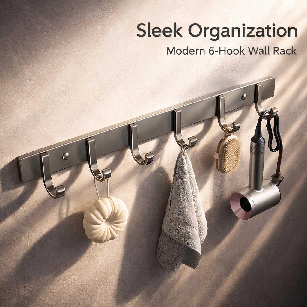 Bedroom and Closet Wall Mounted Clothes Hooks for Students, Waterproof Space Aluminum Coat for Kitchen and Bathroom