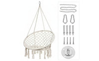 Swing Chair with Hardware Kit Cotton Hanging Chair with Hardware Macrame Swing Comfortable Furniture Easy to Assemble