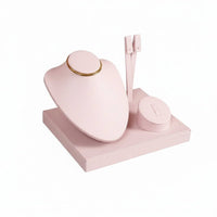 Necklace Earring Display Bust Faux Leather Finish Mannequin Bust Multi-Component Set Rings Display Stand for Countertop