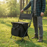 Camping Chair with Cooler Portable Chair with Cooler Bag Insulated Fishing Stool with Bag for Campers, Anglers, Picnics, Beach