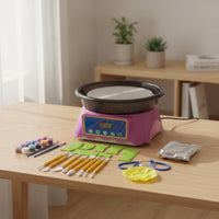 Tabletop Mini Pottery Wheel Electric Desktop Pottery Wheel Complete Machinery Smooth for Children, Home