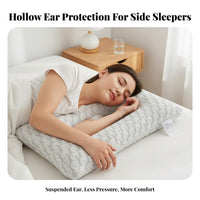 Protects Piercings Anti-Pressure Ear Pillow Skin-Friendly Pillow with Ear Hole Breathable for Earbud Wearers