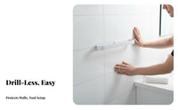 No-Drill Installation Adhesive Towel Bar Strong Load-Bearing Bathroom Accessory Waterproof Wall Rack Modern Design for Renters, Homeowners, Students, Shower Room, Lavatory, Kitchen, Entryway