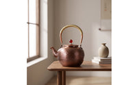 Copper Teapot with Strainer Compact Hammered Copper Tea Kettle Practical Cookware for Home Kitchen