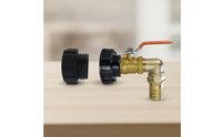 Tote Adapter with Brass Ball Shutoff Resistant Tote Tank Adapter Threaded Ball Shutoff Connector for Workshop
