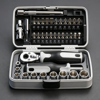 39 Pieces High Rotational Force 39-Piece Ratchet Wrench Kit CR-V Steel Ratchet Screwdriver Set Bits Hand Tools Portable for Technicians
