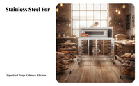Stainless Steel Cooking Rack Heavy Duty Rolling Bakery Cart Locking Casters Commercial Bakery Rack for Culinary Experts, Caterers, Cafeteria