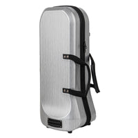 Waterproof Hard Shell Instrument Case Shock-Resistant Hard Instrument Case Soft-Lined Music Storage Brushed Silver Finish