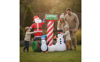 Self-Inflating Inflatable Santa Scene Weather-Resistant Christmas Inflate Decoration Festive Christmas Inflatable Lighted for Homeowners, Families, Yard, Lawn, Garden, Entryway