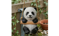 Animal Swing Ornament Jute Rope Hanging Animal Decor Swing Seat Decor Painted Cute Hanging Sculpture Outdoor Use for Yard