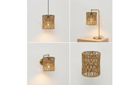Paper Rope Lampshade Open-Weave Woven Lampshade Bohemian Lighting for Pendant Lamps