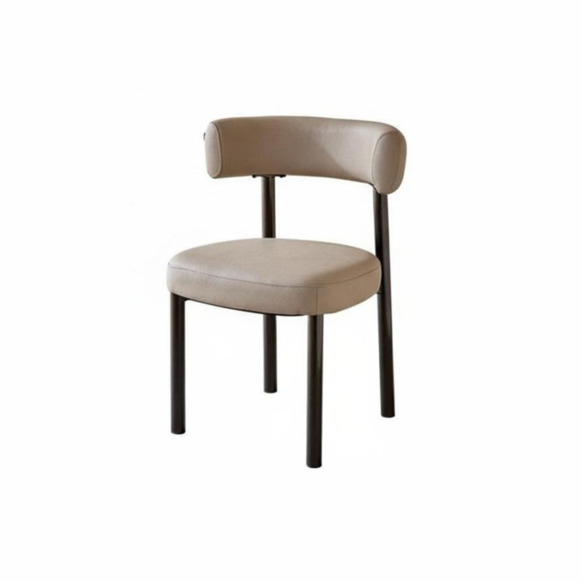 Minimalist Design Upholstered Side Chair with Curved Back Comfortable Padded Seat Kitchen Seating Anti-Slip Feet Household Furniture Long-Lasting Frame for Restaurant Owners, Interior Designers, Homeowners, Dining Room, Cafe, Home Office, Reading Nook