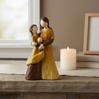 Family of 3 Statue Sentimental Faceless Resin Family Sculpture Timeless Mother and Child Statue for Bookshelf, Office