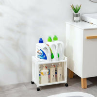 Space-Saving Slim Rolling trolley Multi-Functional Slim Rolling Storage trolley Easy Assembly Tiered Shelf Adjustable Tiers for Home Organizers, Apartment Dwellers, Balcony, Bathroom, Laundry Room, Narrow areas