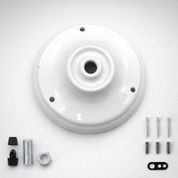 Ceiling Rose for Ceiling Lighting and Pendant Light Fitting, E27 Lamp Holder with Ceiling Plate, 250V Ceramic Porcelain, 210°C Heat Resistant