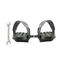 Textured Exercise Bike Pedals Threaded Pedals with Cage Universal Fit Compatible for Home Gym