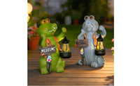 Crocodile Solar Lantern Statue Automatic activation/Off Reptile Outdoor Light Figurine Weather Resistant Welcome Sign Animal Statue for Yard, Patio