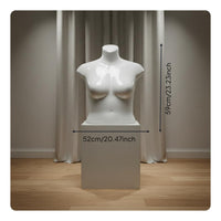Size Female Mannequin Realistic Body Shape Female Torso Mannequin Glossy Finish Neckless Clothing Figure for Boutique Owners, Shop Window