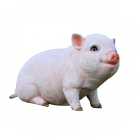 Realistic Resin Pig Statue Three-Dimensional Pig Statue Solid Animal Figurine Molded Details for Yard, Park, Window Display