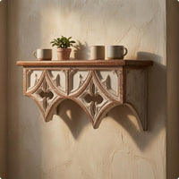 Openwork Ornate Wall Ledge Artisanal Look Carved Wall Shelf Easy to Install French Country Shelf Space Saving