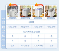 美的制冰机家用小型全自动小功率宿舍mini冰块商用奶茶造冰机 极地白（基础款）.