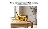 Gold Grasshopper Figurine Resin Grasshopper Ornament Tabletop Figure Slender Legs Long Antennae for Living Room