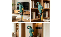 Tropical Parrot Figurine with Stand Lifelike Parrot Figurine Realistic Bird Ornament Outdoor for Courtyard